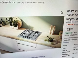 Placa de gas Bosch 4 fuegos 60 cm