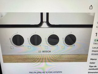 Placa de gas Bosch 4 fuegos 60 cm