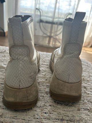 Botines Hispanitas Piel Beige/Blanco Usados