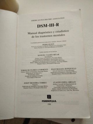 DSM-III-R: Manual diagnostico y estadistico 1988