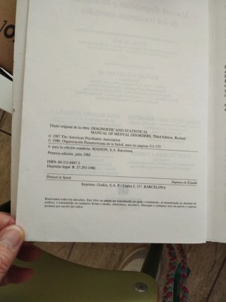 DSM-III-R: Manual diagnostico y estadistico 1988