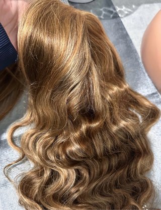 Peluca pelo humano EMILIA Caramelo Rubi