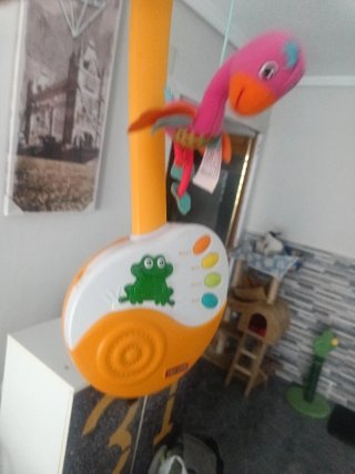 Cuco de bebé con móvil de juguetes