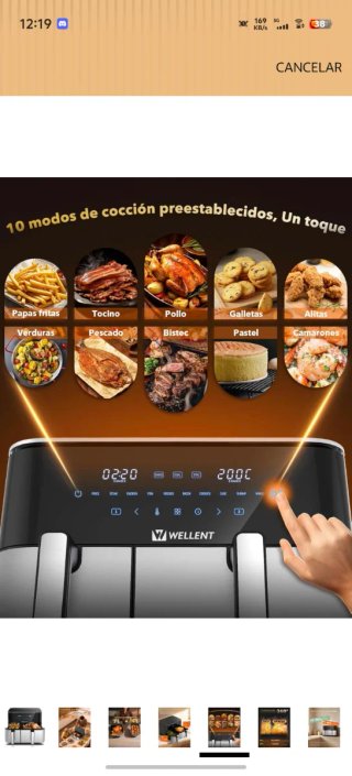 Freidora de Aire WELLENT 11L Doble Cesta