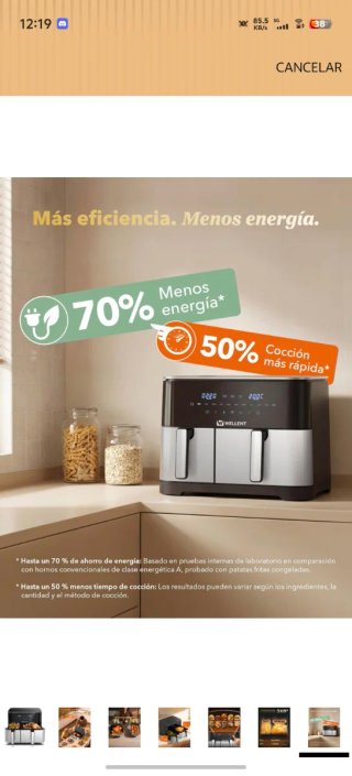 Freidora de Aire WELLENT 11L Doble Cesta