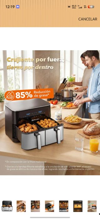 Freidora de Aire WELLENT 11L Doble Cesta