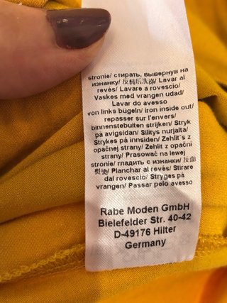 Rabe moda jersey color amarillo mostaza