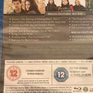 [Blu-ray + DVD] Crepúsculo: Amanecer Parte 2