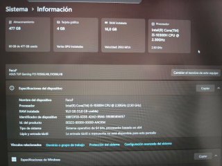 Portátil Gaming ASUS TUF F15 i5 GTX 1650 16GB
