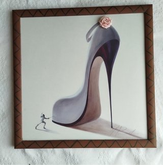 Lámina decorativa zapato tacón rosa