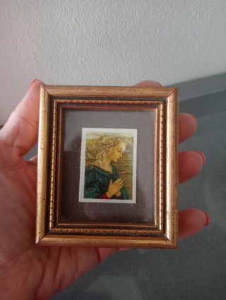 Mini quadro immagine sacra su argento