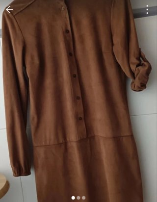 Vestido marrón invierno tipo pie de melocotón T.S