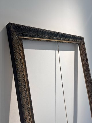 Marco grande vintage madera y metal