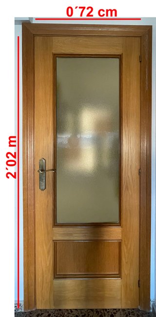 Puerta madera con cristal 72x202 cm