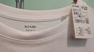 Camiseta Kiabi Hombre Talla 4XL Blanca