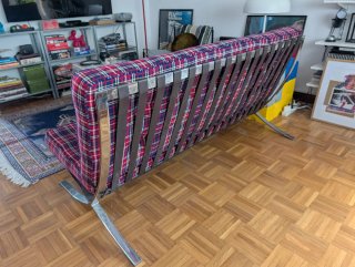Sofá Vintage sillón doble diseño Barcelona cuadros