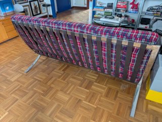 Sofá Vintage sillón doble diseño Barcelona cuadros