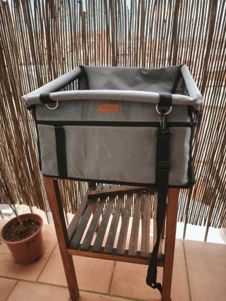 Asiento coche perros pequeños gris