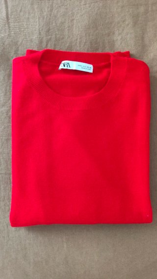 Jersey Zara Rojo Cachemir y Acrílico de Zara