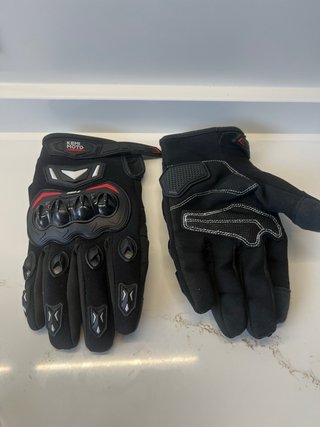 Guantes Moto Kemimoto Negros y Rojos