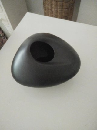 Jarrón Cerámica Orgánica Vintage Negro/Gris