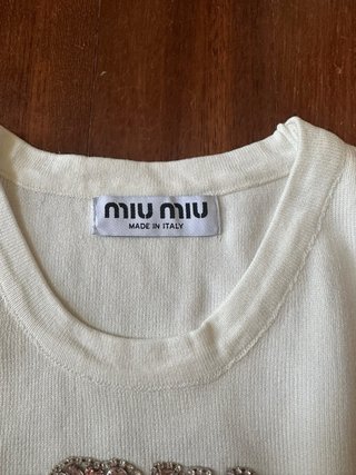 Miu Miu Top Donna Diamante Bianco