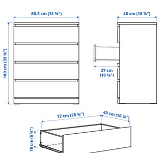 Cómoda blanca Ikea 4 cajones