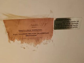Cuadro caballos cristal y madera