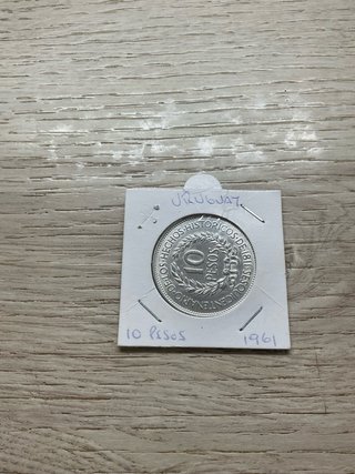 Moneda 10 Pesos Uruguay 1961 Plata