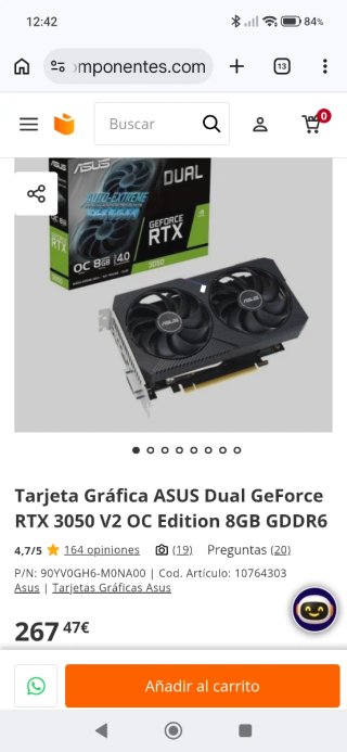 ASUS Dual RTX 3050 V2 OC 8GB