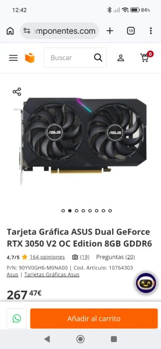 ASUS Dual RTX 3050 V2 OC 8GB