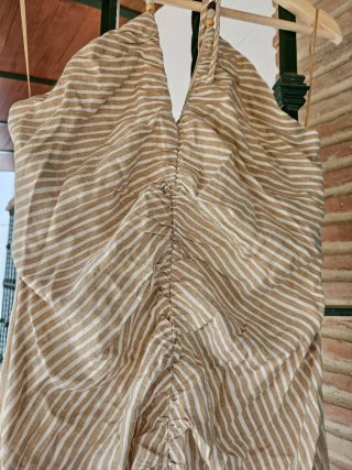 Vestido Zara rayas lino. Talla M