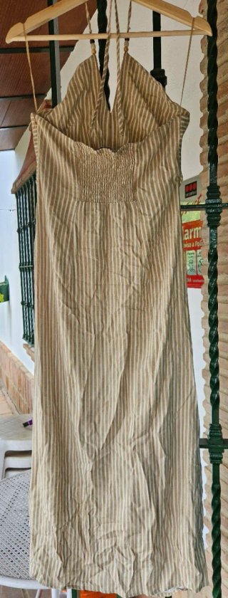 Vestido Zara rayas lino. Talla M