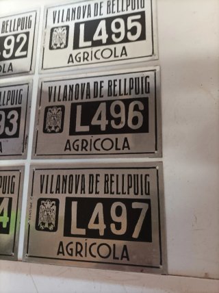 6 Matrículas Agrícolas Vilanova de Bellpuig