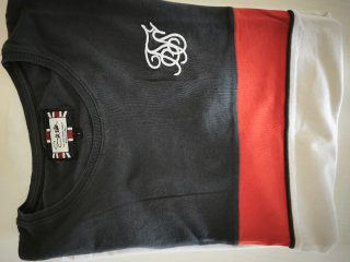 Camiseta SikSilk Hombre Negra, Roja y Blanca