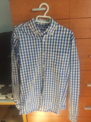 Camisa cuadros azul y blanco