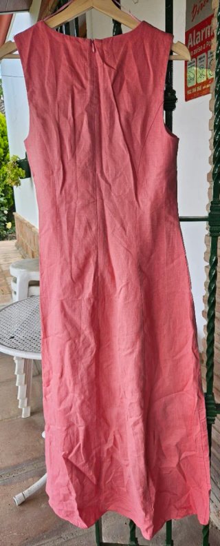 Vestido Midi Zara Coral Talla L