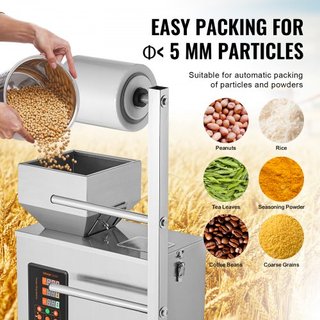 Máquina Automática de Envasado de Partículas, 0.002-0.22lbs/1-100g, Máquina de Llenado y Empaque de Sachets de Polvo Multifuncional, Máquina Llenadora de Polvo para Té, Semillas, Granos, Harina, F...