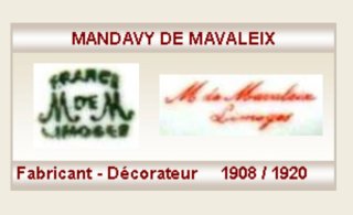 6 Platos llanos Limoges Mandavy Mavaleix