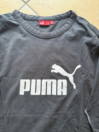 Maglia Puma XXL Nera Logo Bianco
