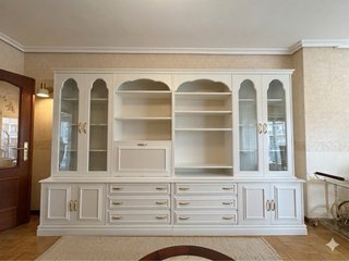 Mueble de salón madera y cristal