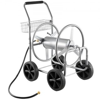 Carrello per Tubo Flessibile, Supporta Fino a 250 Piedi di Tubo da 5/8'', Carrello per Tubi da Giardino, Strumenti Mobili con 4 Ruote, Acciaio Rivestimento in Polvere ad Alta Resistenza per Piant...