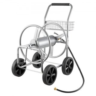 Carrello per Tubo Flessibile, Supporta Fino a 250 Piedi di Tubo da 5/8'', Carrello per Tubi da Giardino, Strumenti Mobili con 4 Ruote, Acciaio Rivestimento in Polvere ad Alta Resistenza per Piant...