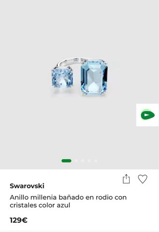 Anillo Millenia Swarovski Azul Talla 50