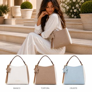 Borsa Coconuda Celeste e Bianca