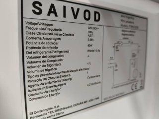 Mini nevera SAIVOD blanca