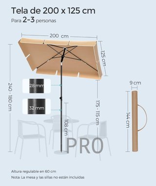 Sombrilla de Terraza - SONGMICS