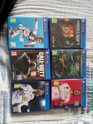 Pack Juegos PS4: FIFA 19, 20, Minecraft, Cod3