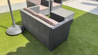Conjunto Muebles Jardín Terraza Plástico Gris