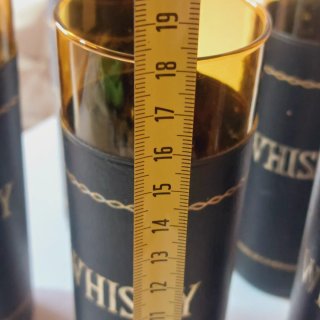 Vasos Vintage Whisky 5 udes funda de cuero